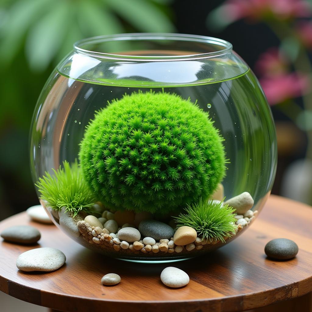 Tảo cầu Marimo Hà Nội màu xanh tươi