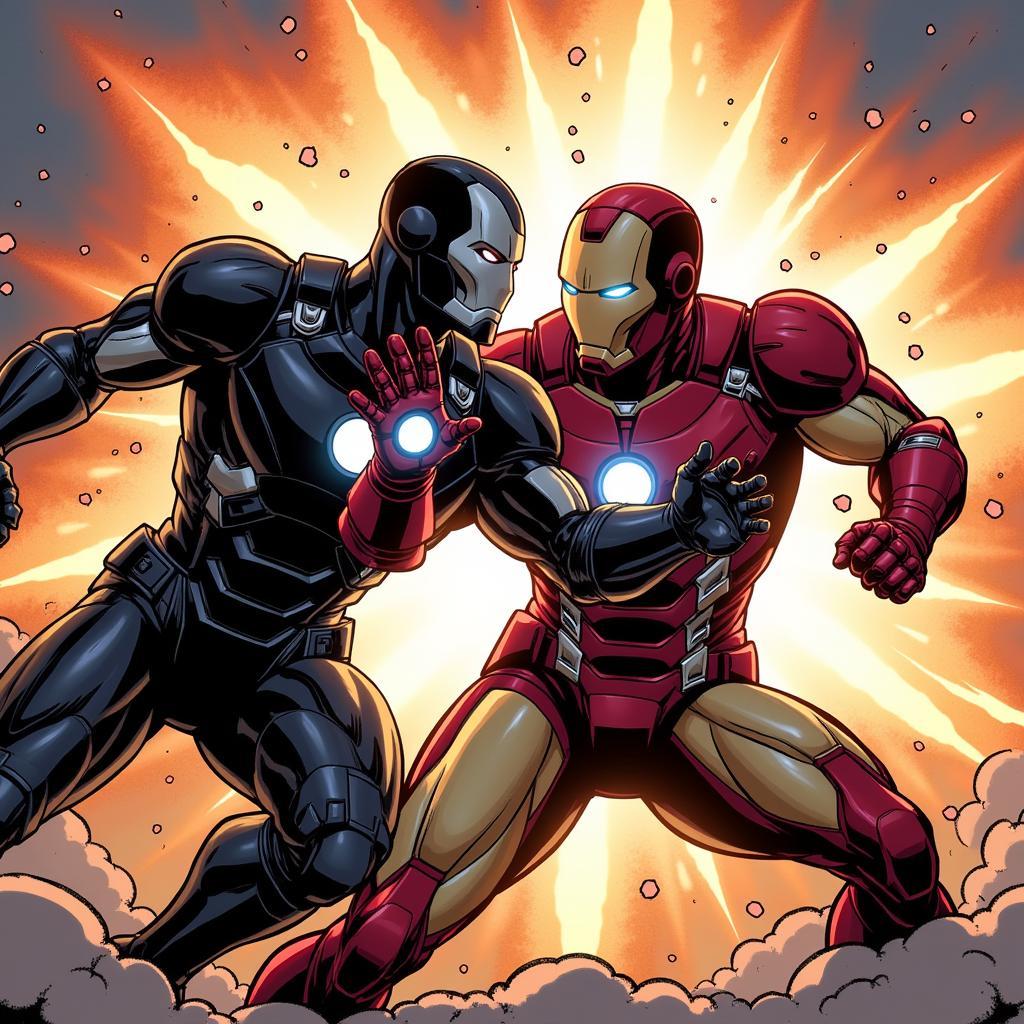 War Machine sát cánh cùng Iron Man trong cuộc chiến chống lại Whiplash.