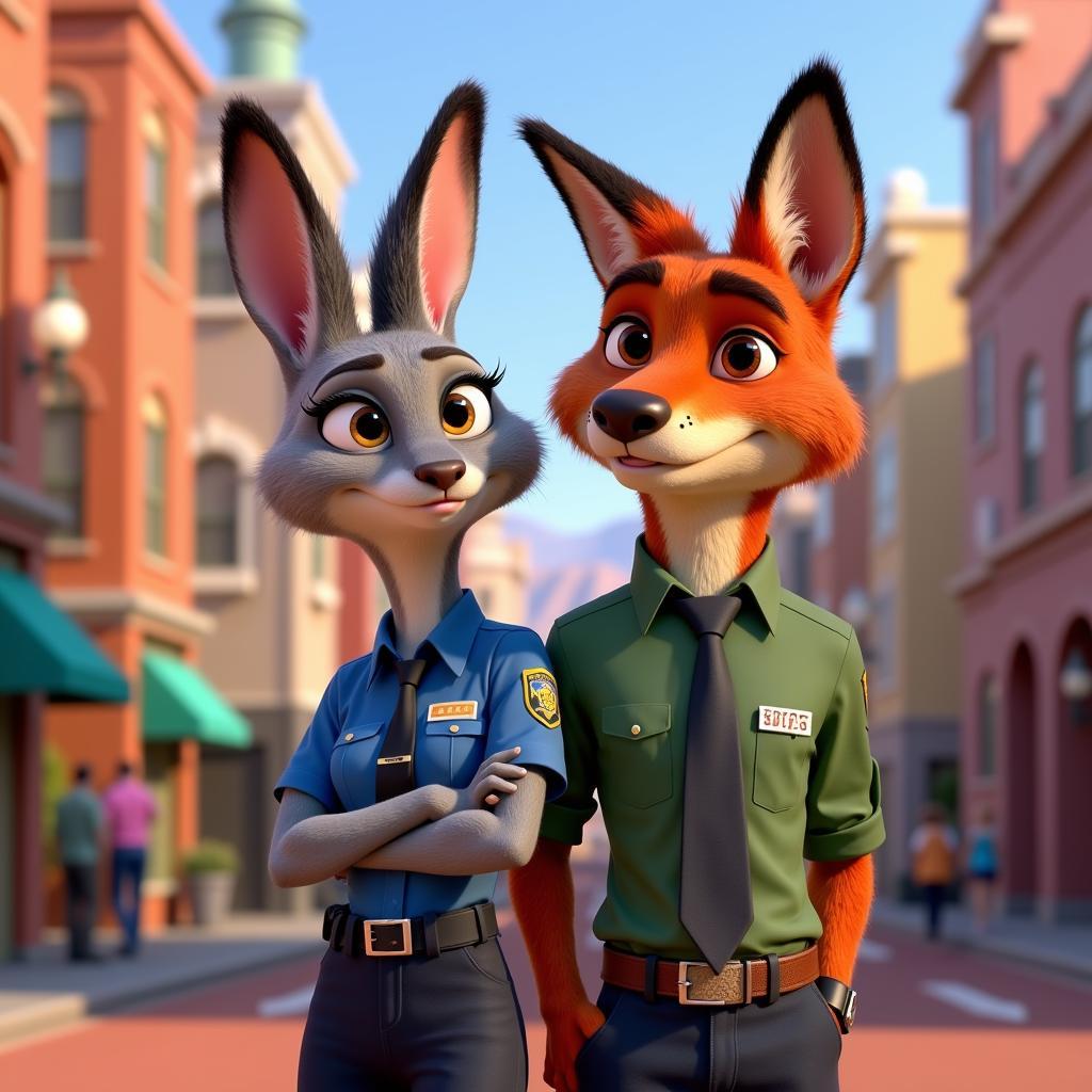 Judy Hopps và Nick Wilde trong Zootopia